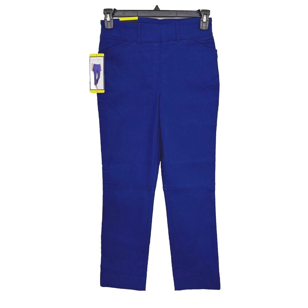 Hilary Radley Women Mid-Rise Sz S Stretch Pull-On Ankle Pant Mazarine Blue